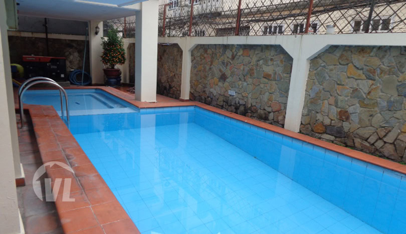 Corner villa to rent with swimming pool in Tay Ho