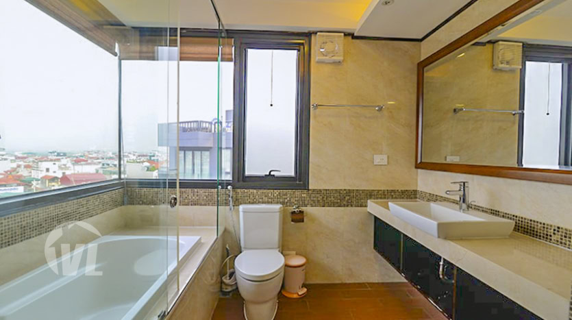 New apartment with terrace and closed kitchen to rent in Tay Ho