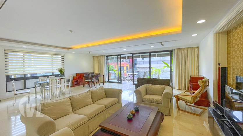 New apartment with terrace and closed kitchen to rent in Tay Ho
