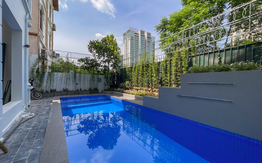 Renovated swimming pool house for rent in Tay Ho district
