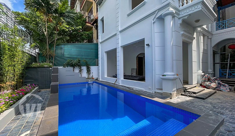 Renovated swimming pool house for rent in Tay Ho district