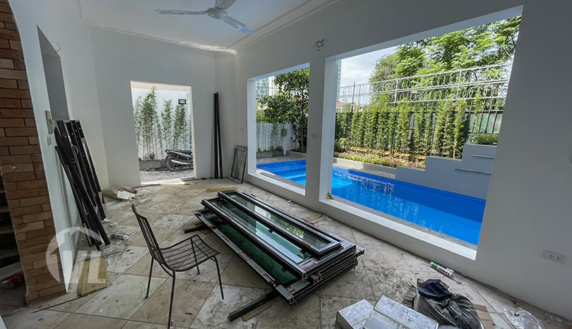 Renovated swimming pool house for rent in Tay Ho district