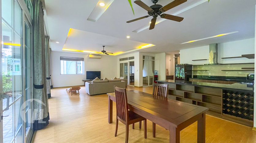 Furnished 4 bedroom apartment to rent with green view in Tay Ho