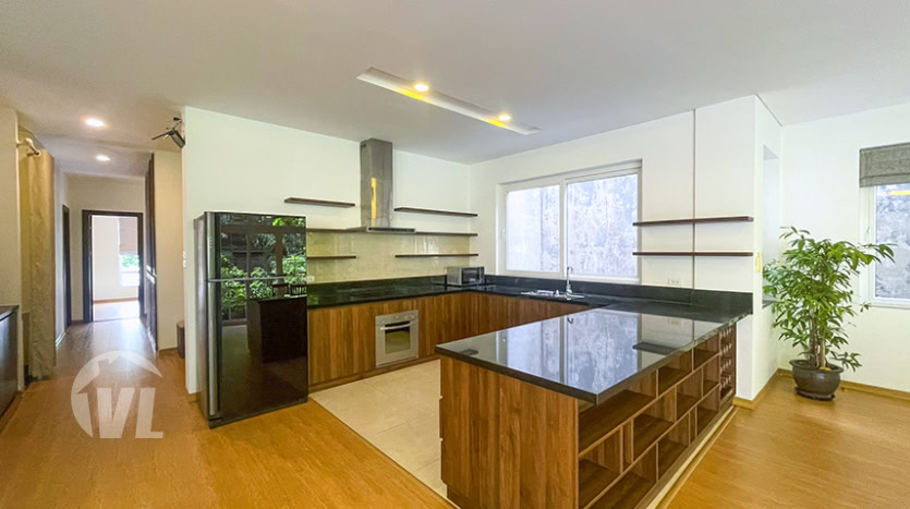 Furnished 4 bedroom apartment to rent with green view in Tay Ho