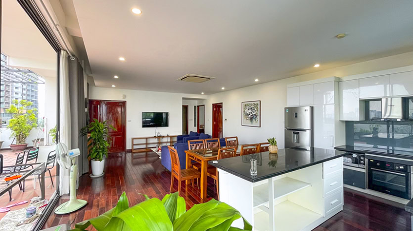 2 beds apartment with large terrace to rent in Tay Ho