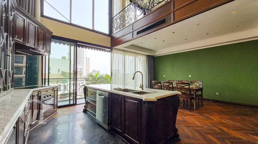 Furnished 3-Bedroom Triplex Apartment with Car Access in Tay Ho