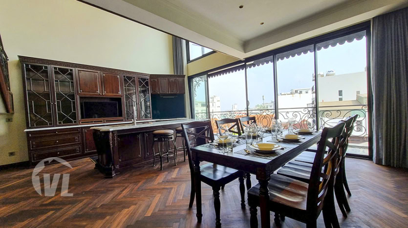 Furnished 3-Bedroom Triplex Apartment with Car Access in Tay Ho