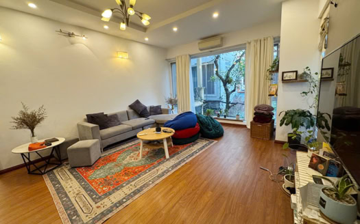 Modern 4 Bedroom House for Rent in Tay Ho with front yard.