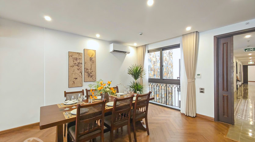 Brand-new Indochina-style 3-bedroom apartment for rent in Tay Ho