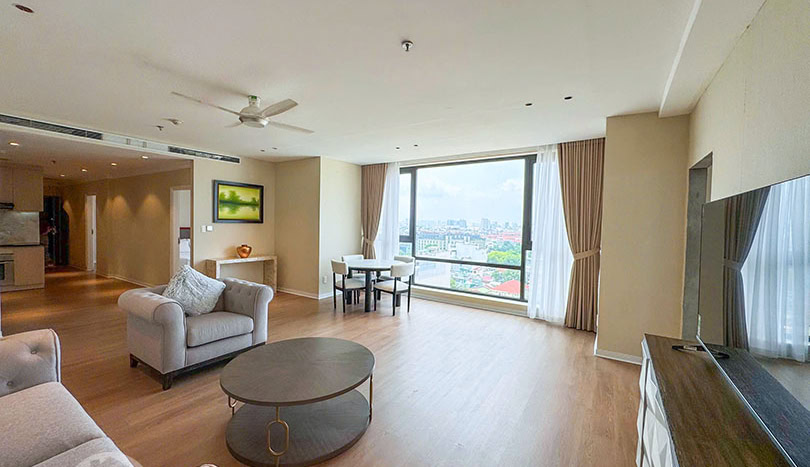 Lake View 3-Bedroom Serviced Apartment for Lease in Truc Bach Hanoi