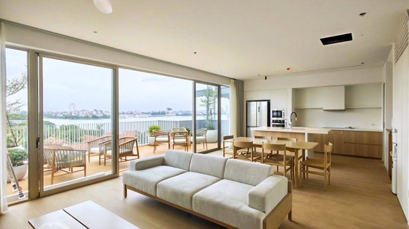 New 3-Bedroom Duplex Apartment with Terrace for Lease in Tay Ho