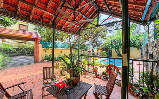 Villa with Large Swimming Pool & Garden for Rent in Tay Ho